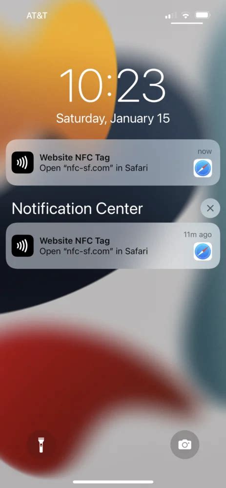 nfc tag cash app notification.